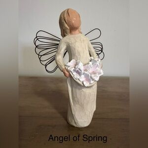 Willow Tree Angel of Spring with Pink and Cream Flowers